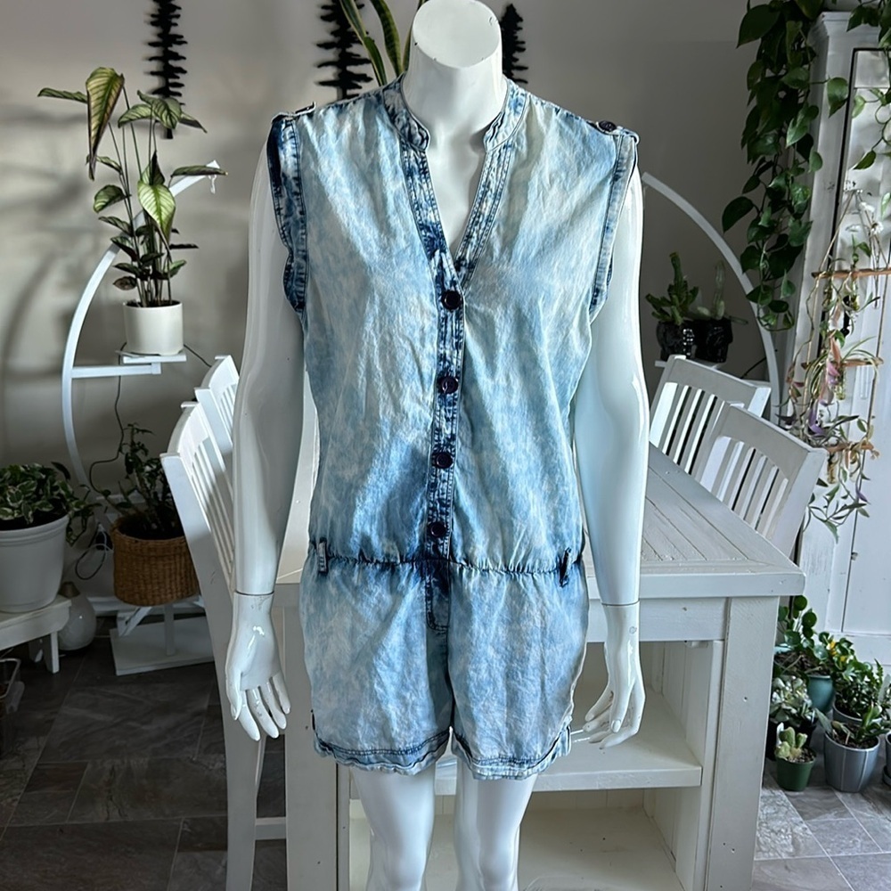 Vintage acid wash “so nice” Jumper, 50% cotton 50% polyester shorts one piece